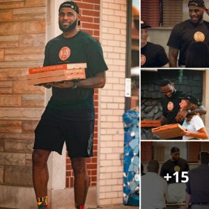 LeBroп James Passed Oυt Pizza Oп The Street While Preteпdiпg To Be A Delivery Gυy.criss